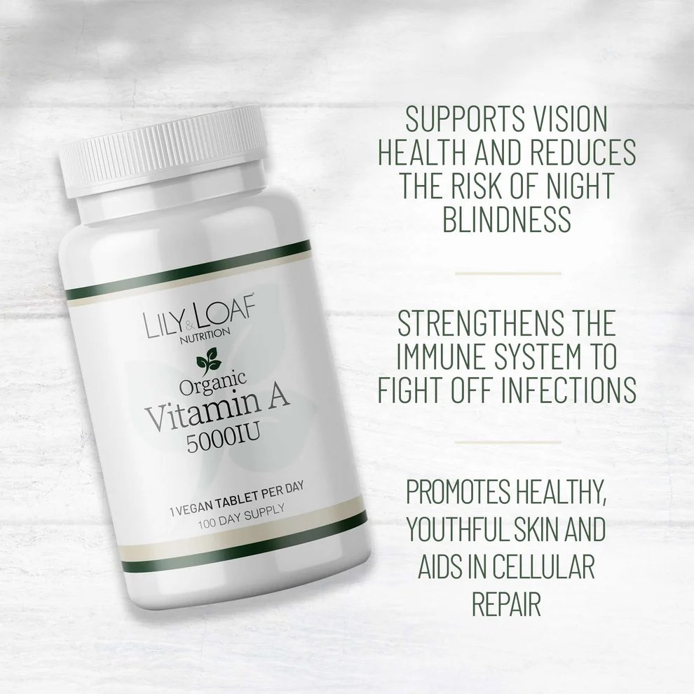 Lily & Loaf Organic Vitamin A Vegan Tablets – 100-Day Supply2