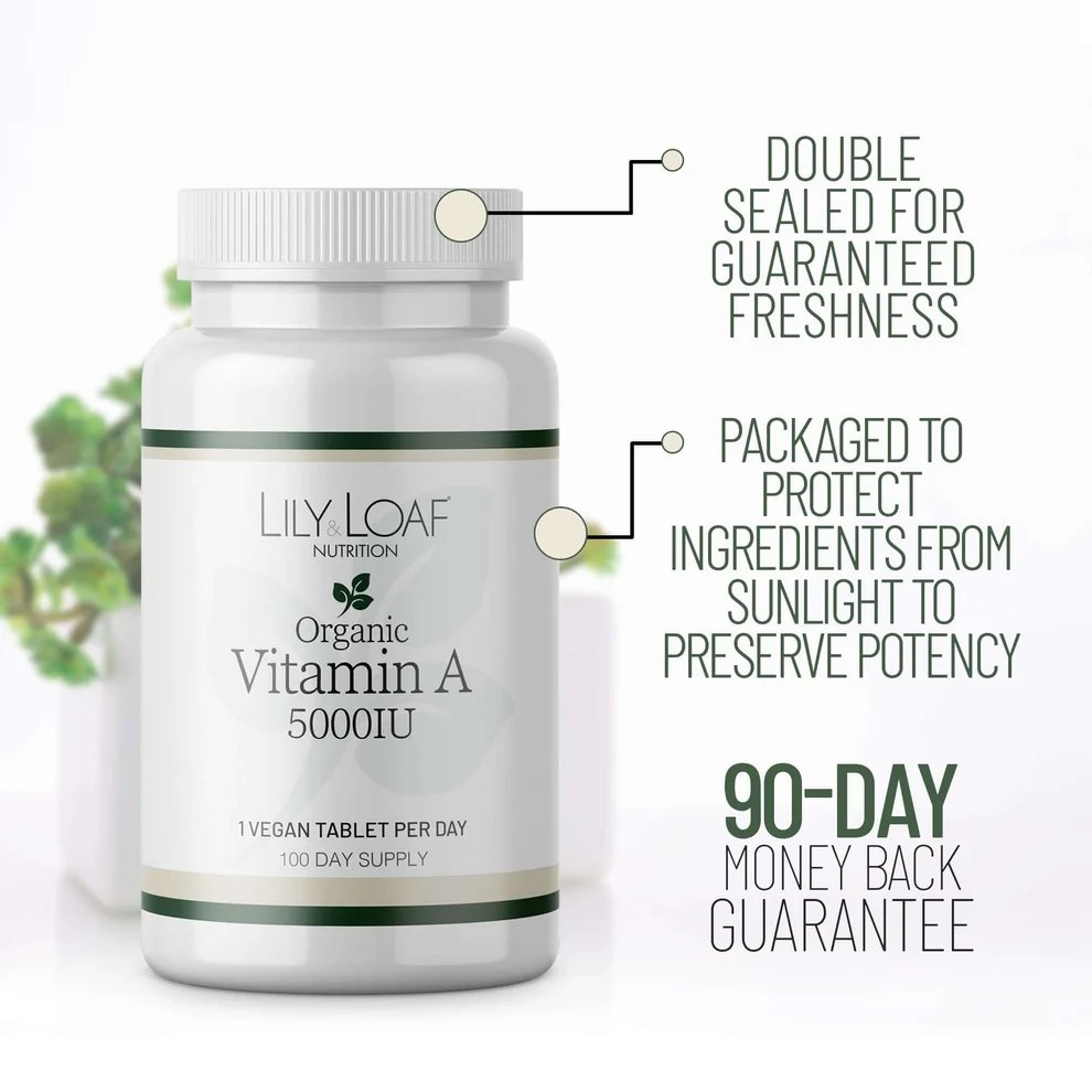 Lily & Loaf Organic Vitamin A Vegan Tablets – 100-Day Supply3