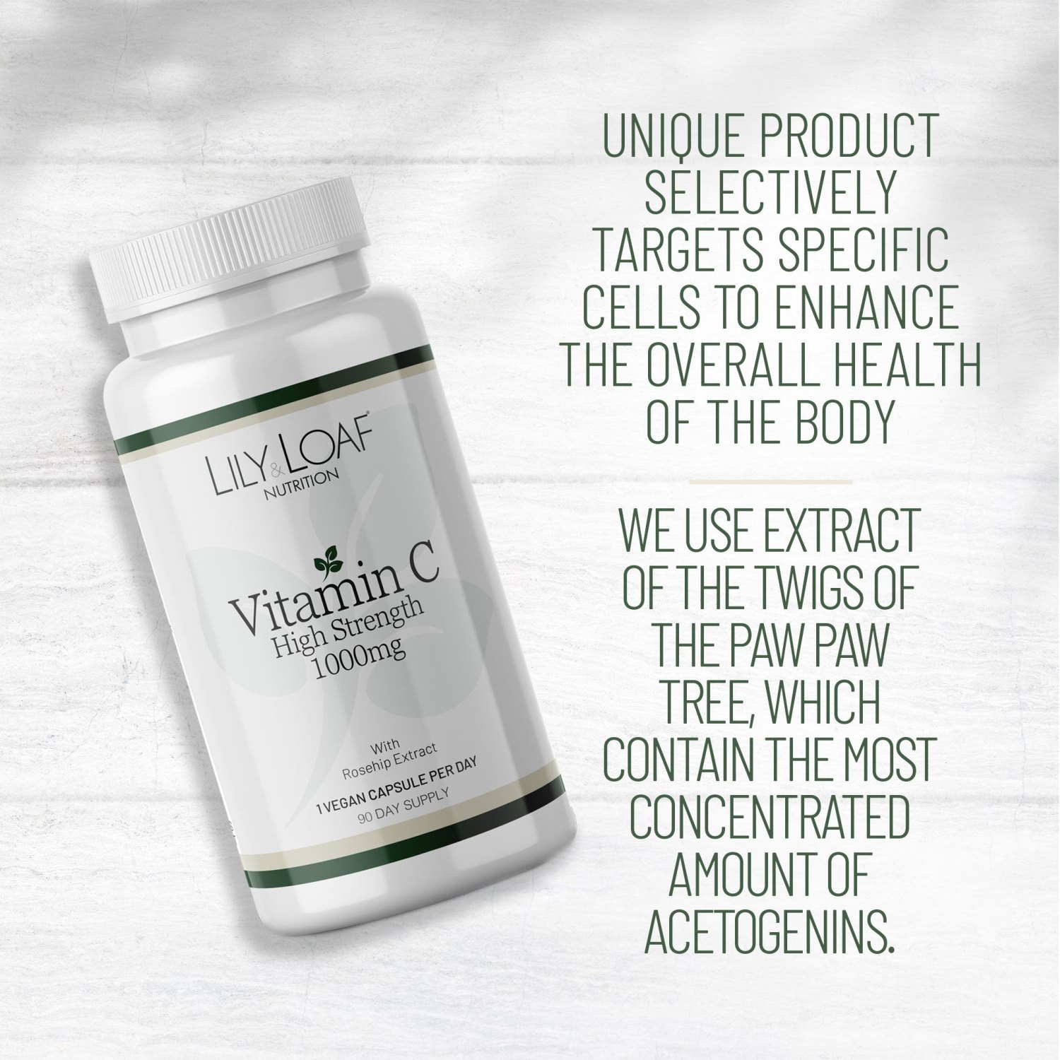 Lily & Loaf Vitamin C High Strength 1000mg – 90-Day Supply2