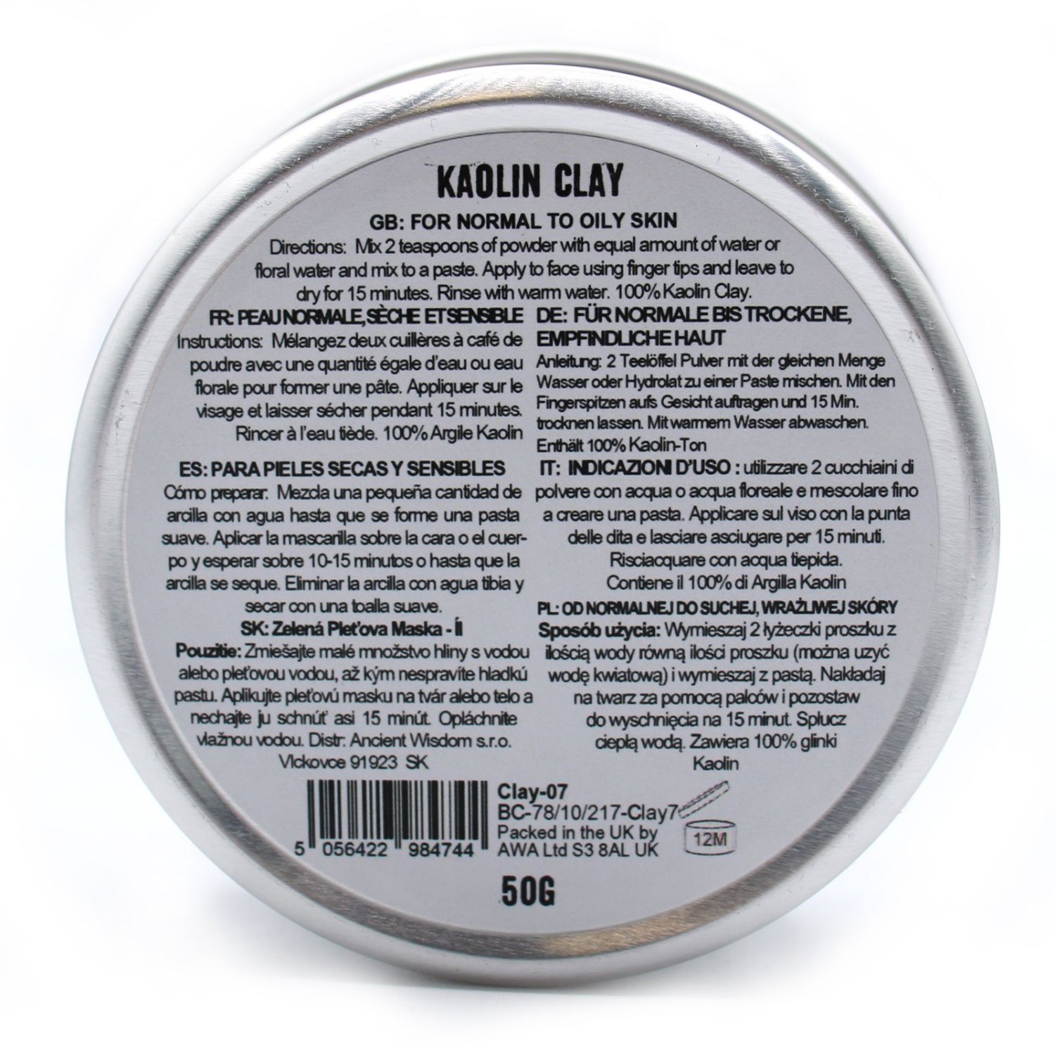 Ancient Wisdom Kaolin Clay Face Mask – 50g2