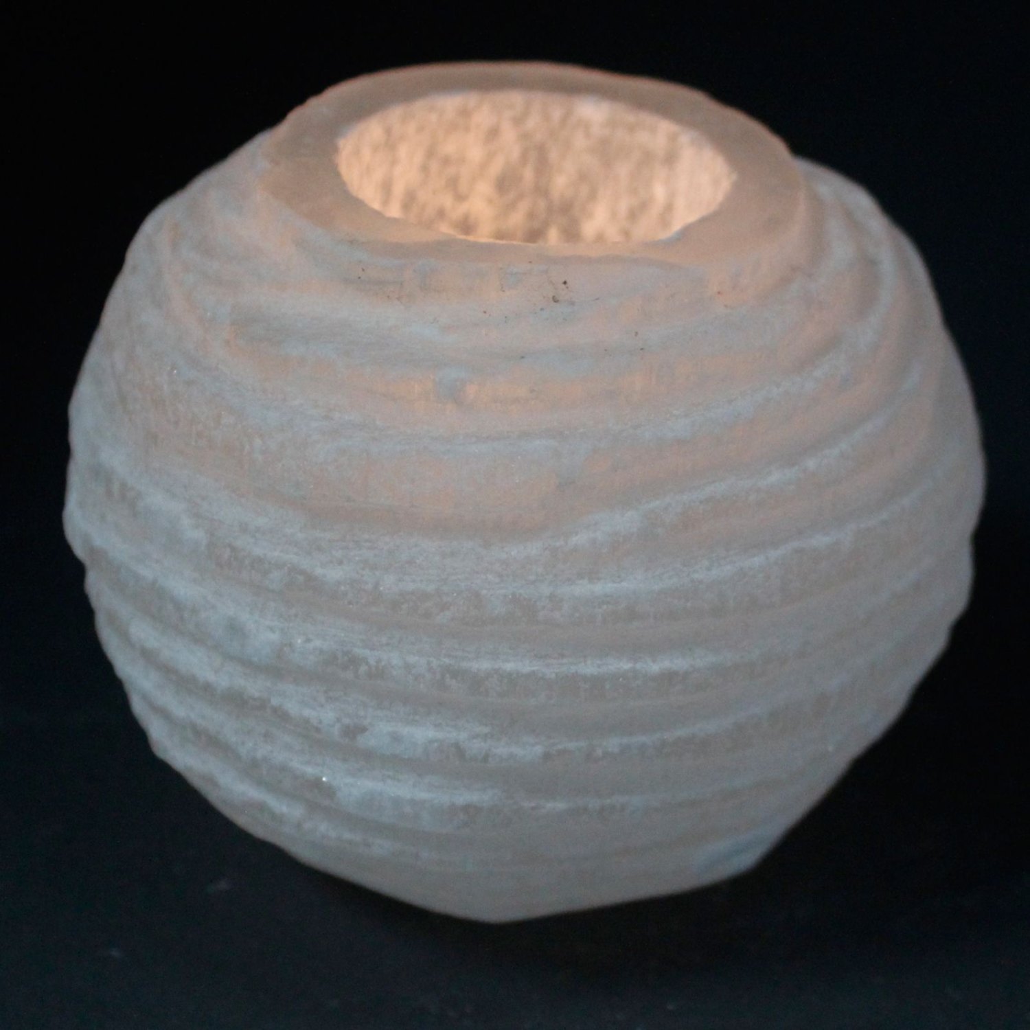 Selenite Snowball Candle Holder – 8cm1