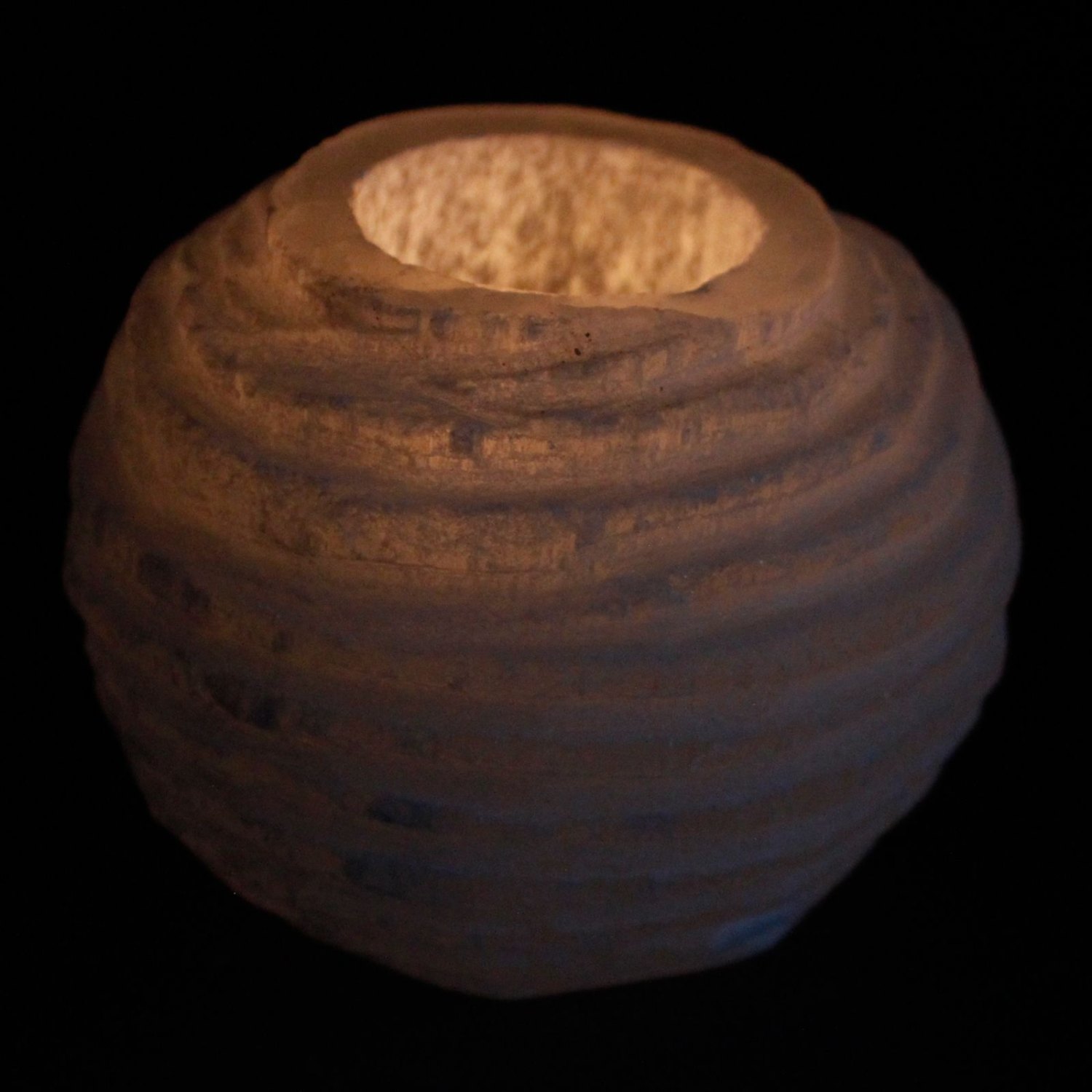 Selenite Snowball Candle Holder – 8cm2