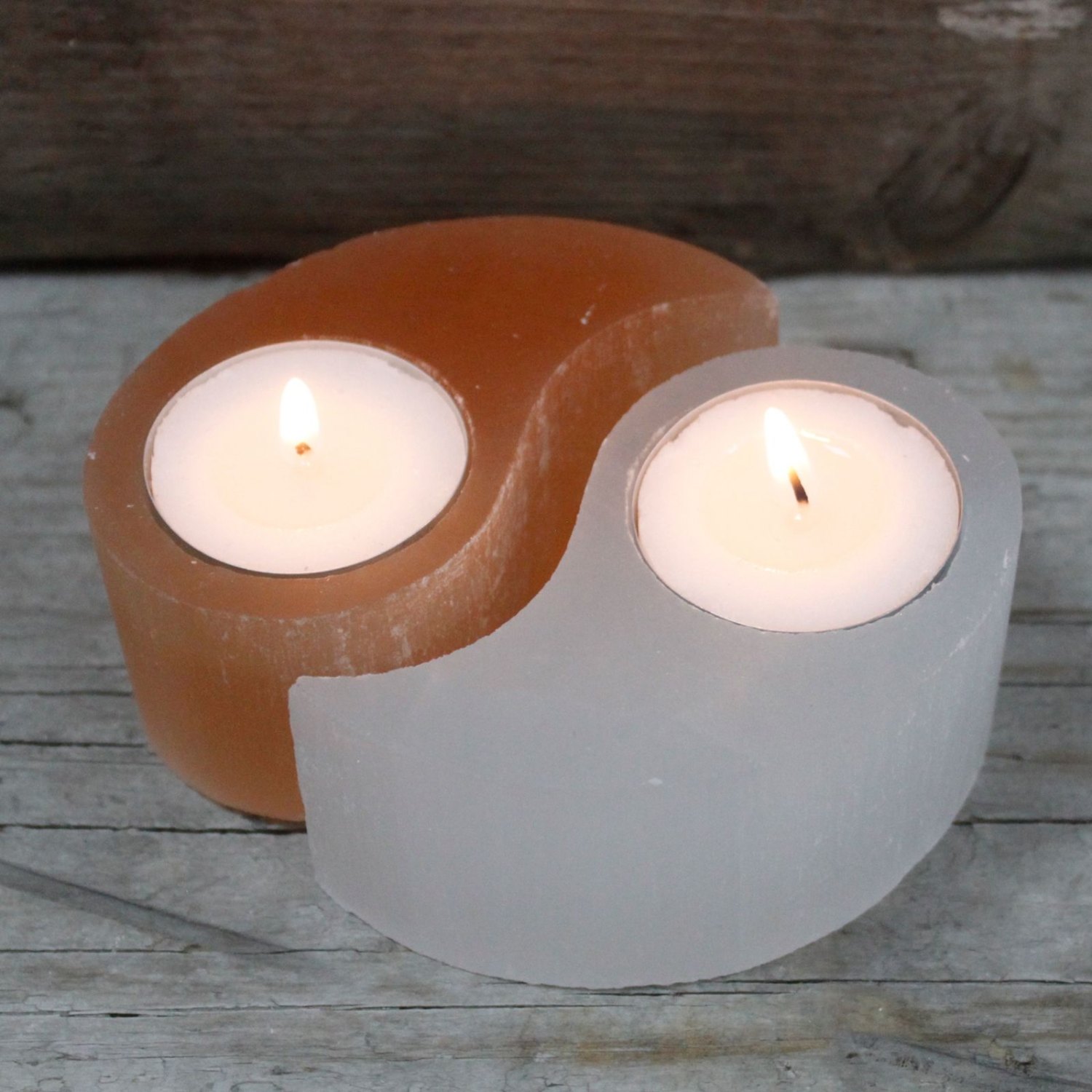 Selenite Yin Yang Candle Holder1
