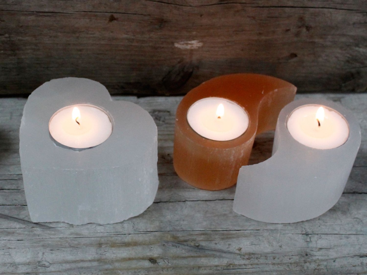 Selenite Yin Yang Candle Holder3