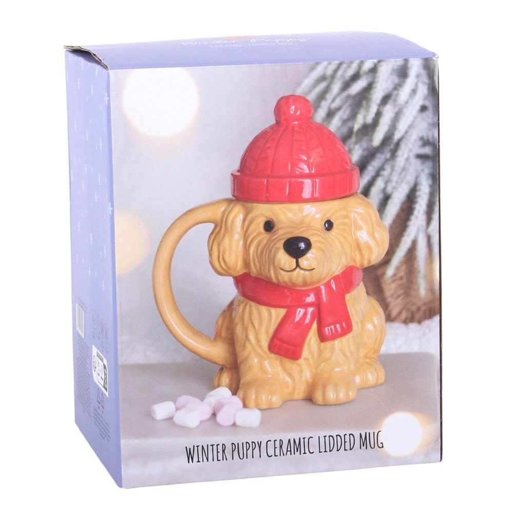 Winter Puppy Lidded Mug (480ml)4