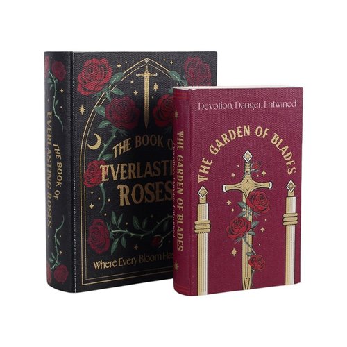 Gothic Rose Book-Shaped Storage Boxes – Set of 2