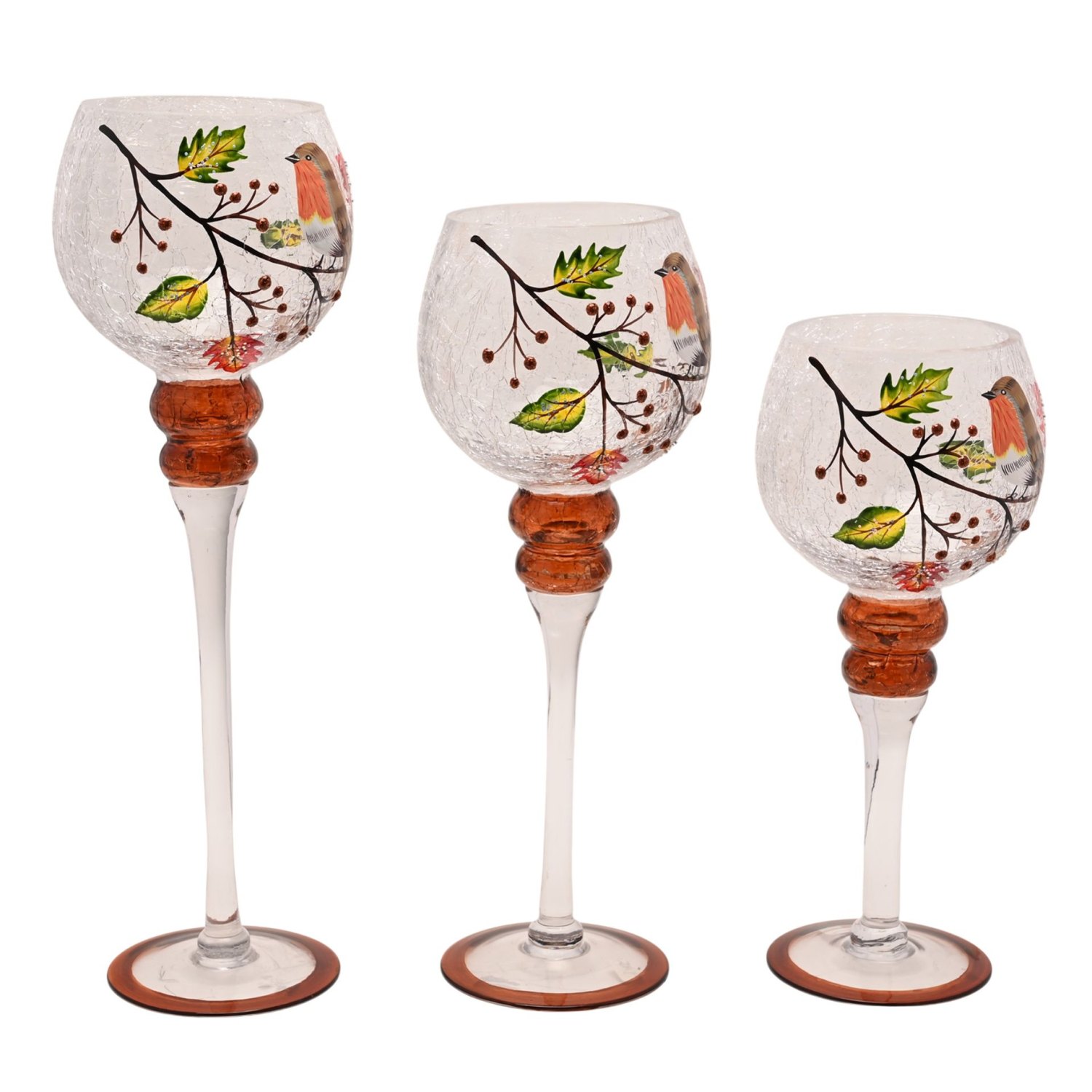 Country Living Autumn Robin Candle Holders – Set of 32