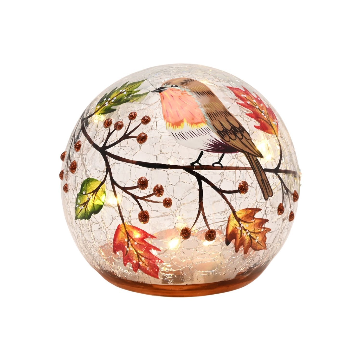 Country Living Autumn Robin LED Light-Up Orb