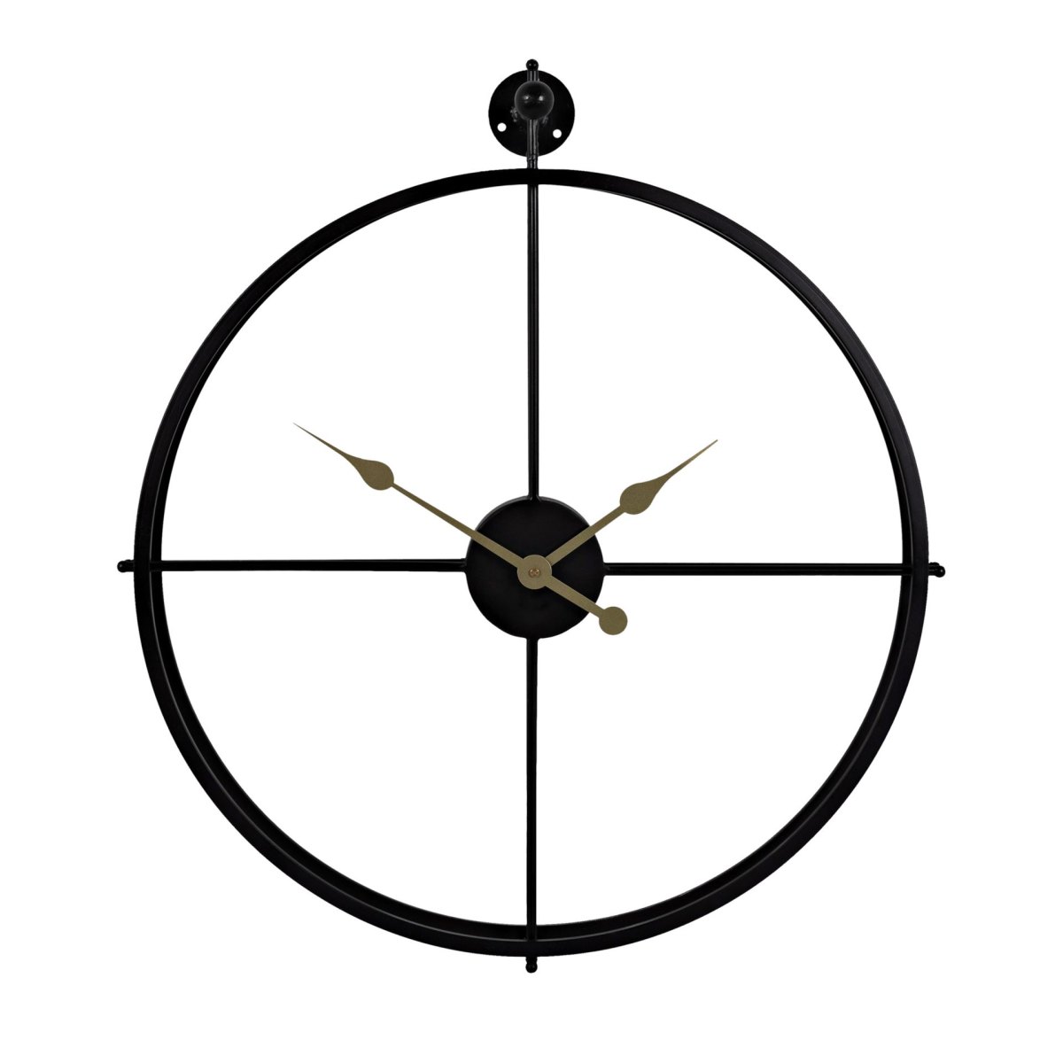 Hometime Black Metal Cut-Out Wall Clock – 72cm