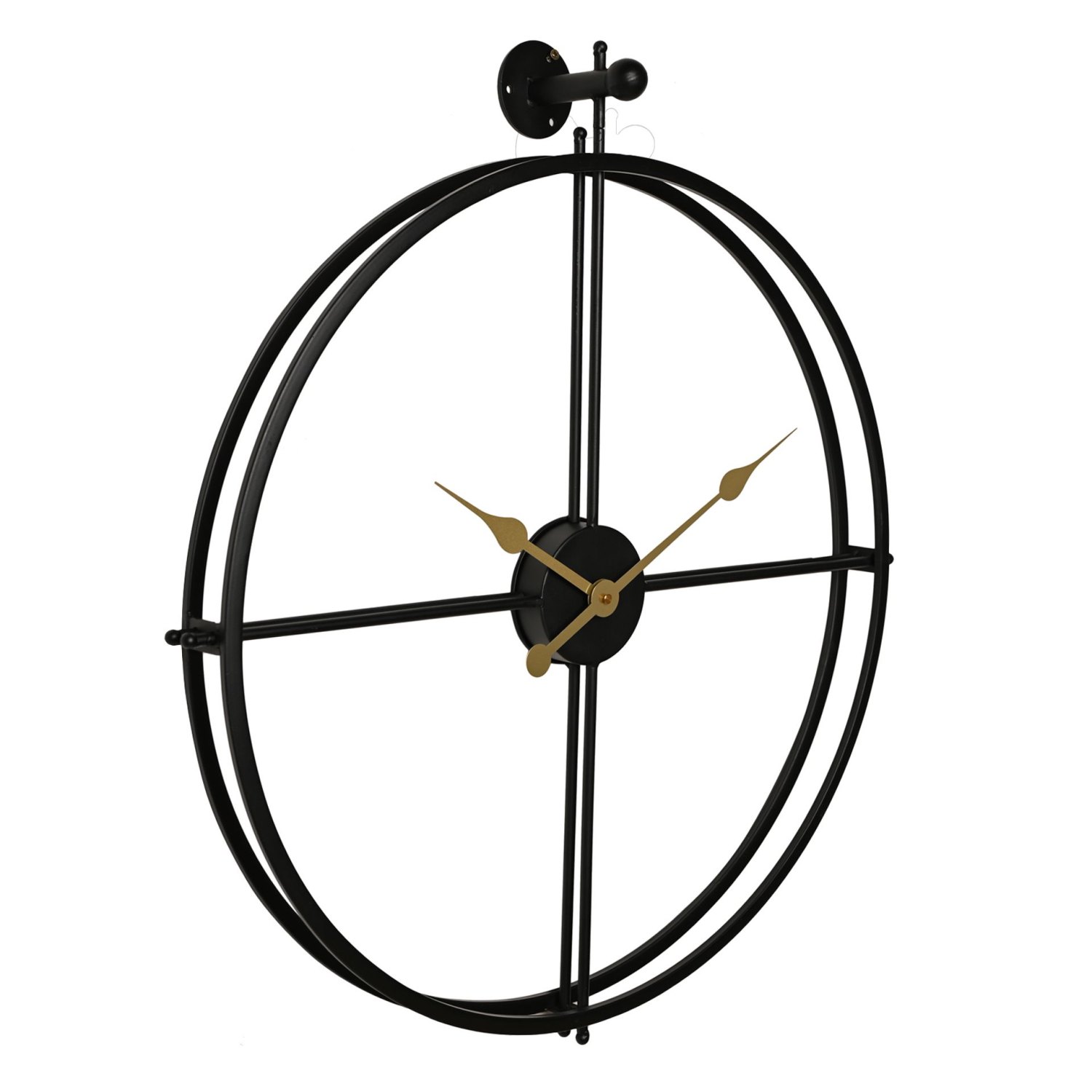 Hometime Black Metal Cut-Out Wall Clock – 72cm1
